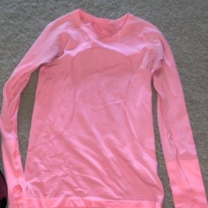 Neon pink Lululemon long sleeve